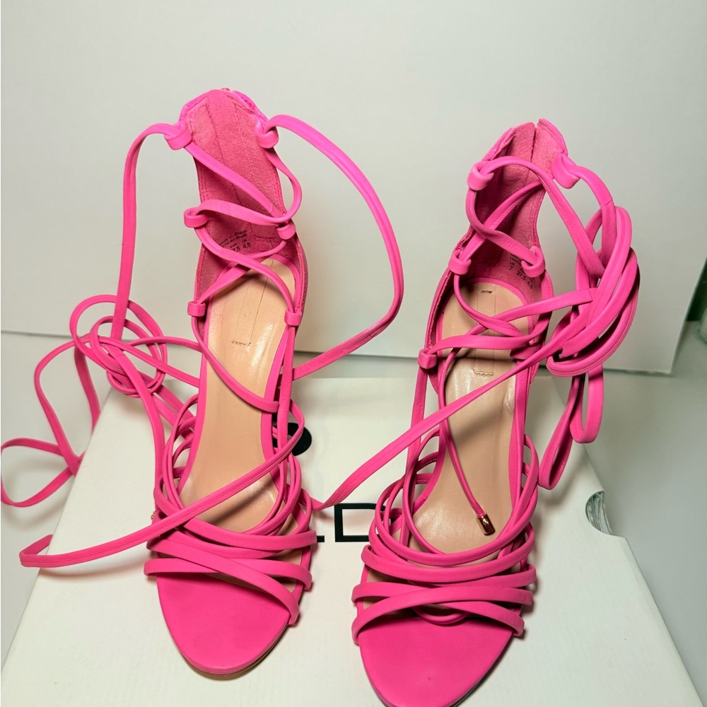ALDO  Pink Strappy Heels US7